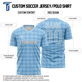 Custom Blue Checkerboard Team Soccer Jersey